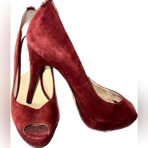 Micheal Kors Maroon Suede Pumps